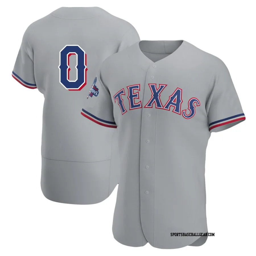 Sam Haggerty Men's Texas Rangers Gray Authentic Road 2023 World Series Champions Jersey