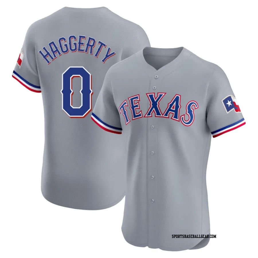 Sam Haggerty Men's Texas Rangers Gray Elite Road Jersey
