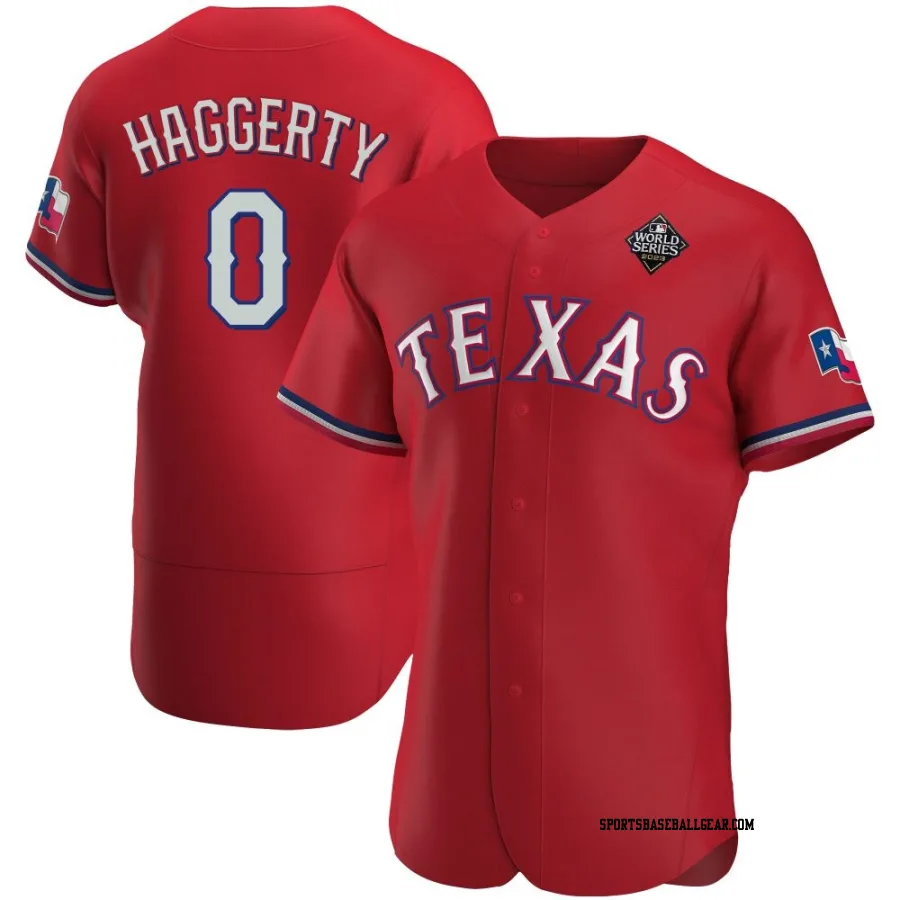 Sam Haggerty Men's Texas Rangers Red Authentic Alternate 2023 World Series Jersey