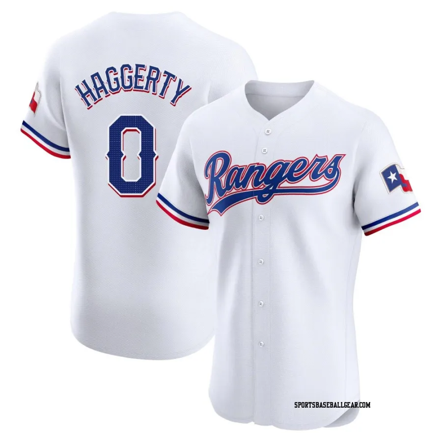 Sam Haggerty Men's Texas Rangers White Elite Home Jersey