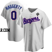 Sam Haggerty Men's Texas Rangers White Replica Home Cooperstown Collection 2023 World Series Jersey