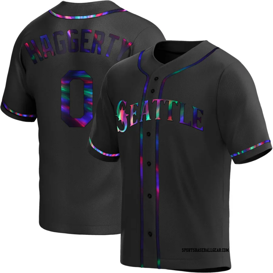 Sam Haggerty Youth Seattle Mariners Black Holographic Replica Alternate Jersey