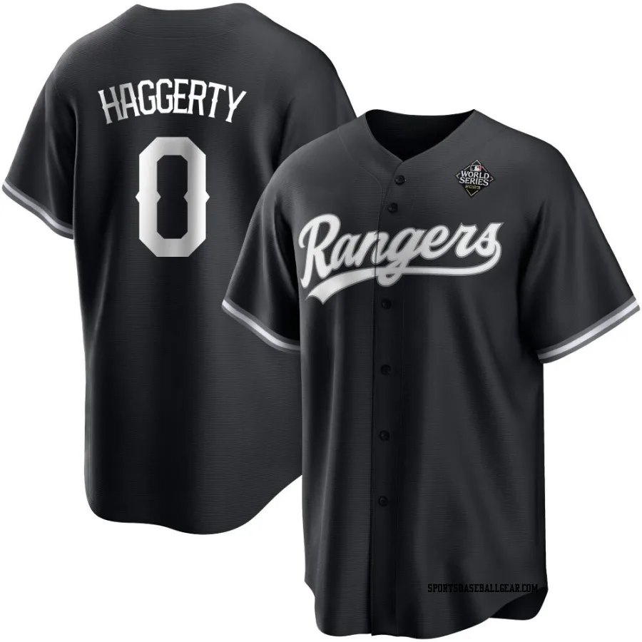 Sam Haggerty Youth Texas Rangers White Replica Black 2023 World Series Jersey
