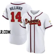 Sam Hilliard Men's Atlanta Braves Gold Authentic White 2022 Program Jersey