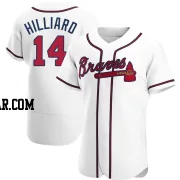 Sam Hilliard Men's Atlanta Braves White Authentic Home Jersey
