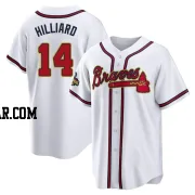 Sam Hilliard Youth Atlanta Braves Gold Replica White 2022 Program Jersey