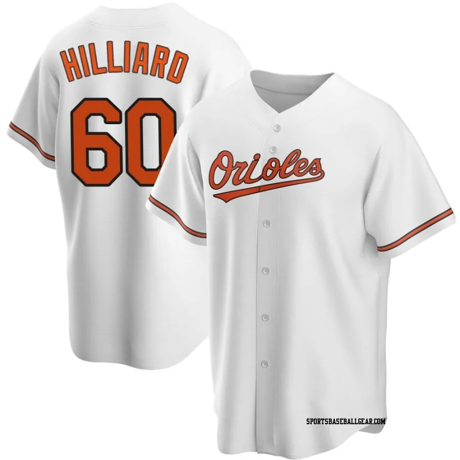 Sam Hilliard Youth Baltimore Orioles White Replica Home Jersey