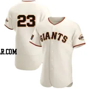 Sam Huff Men's San Francisco Giants Cream Authentic Home Jersey