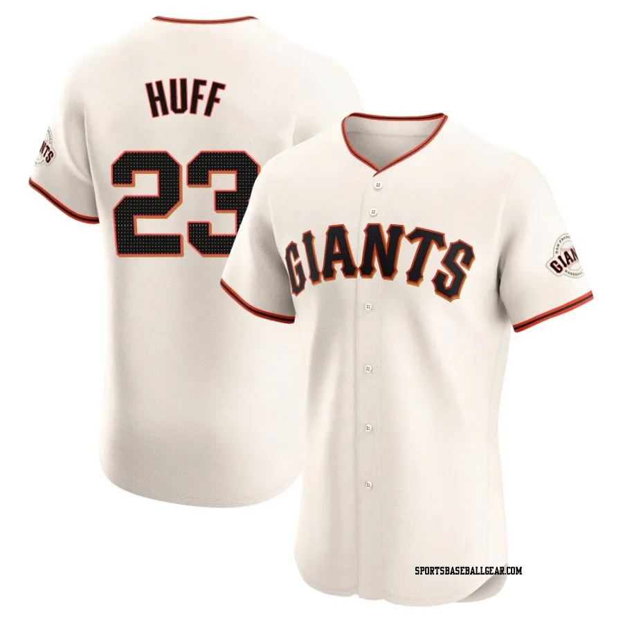 Sam Huff Men's San Francisco Giants Cream Elite Home Jersey