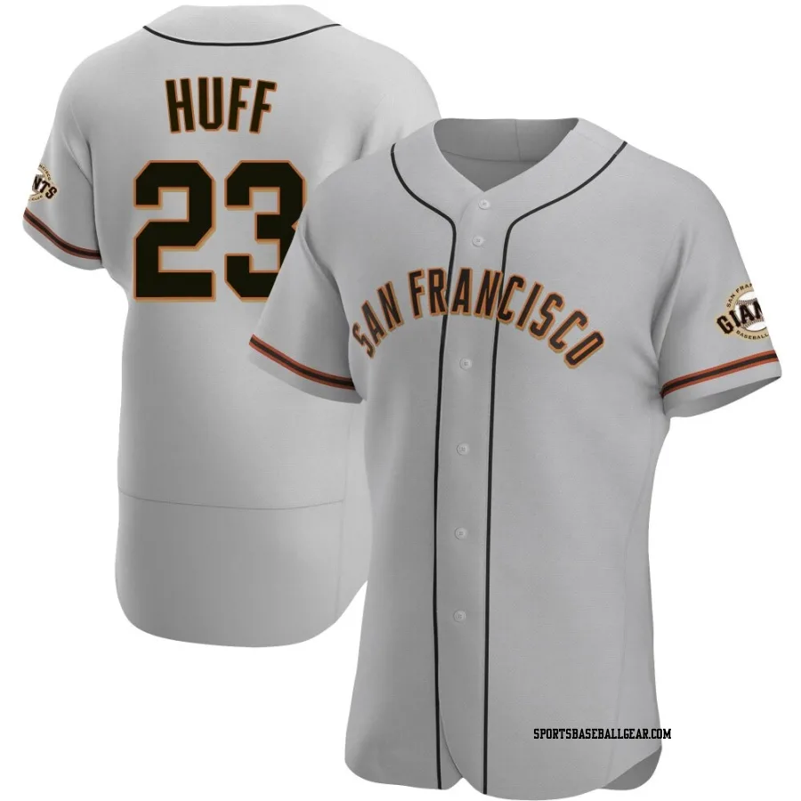 Sam Huff Men's San Francisco Giants Gray Authentic Road Jersey