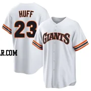 Sam Huff Men's San Francisco Giants White Limited Throwback Cooperstown Collection Jersey