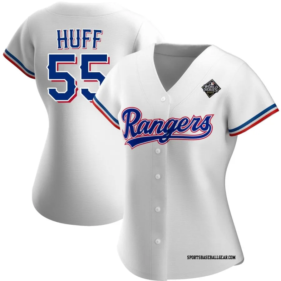 Sam Huff Women's Texas Rangers White Authentic Home 2023 World Series Jersey