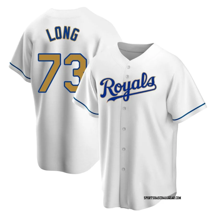 Sam Long Youth Kansas City Royals Gold Replica White Home Jersey