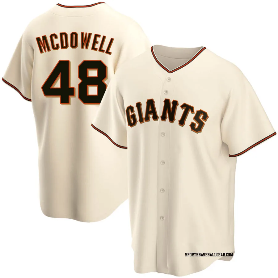 Sam Mcdowell Men's San Francisco Giants Cream Replica Home Jersey