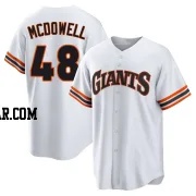 Sam Mcdowell Men's San Francisco Giants White Limited Throwback Cooperstown Collection Jersey