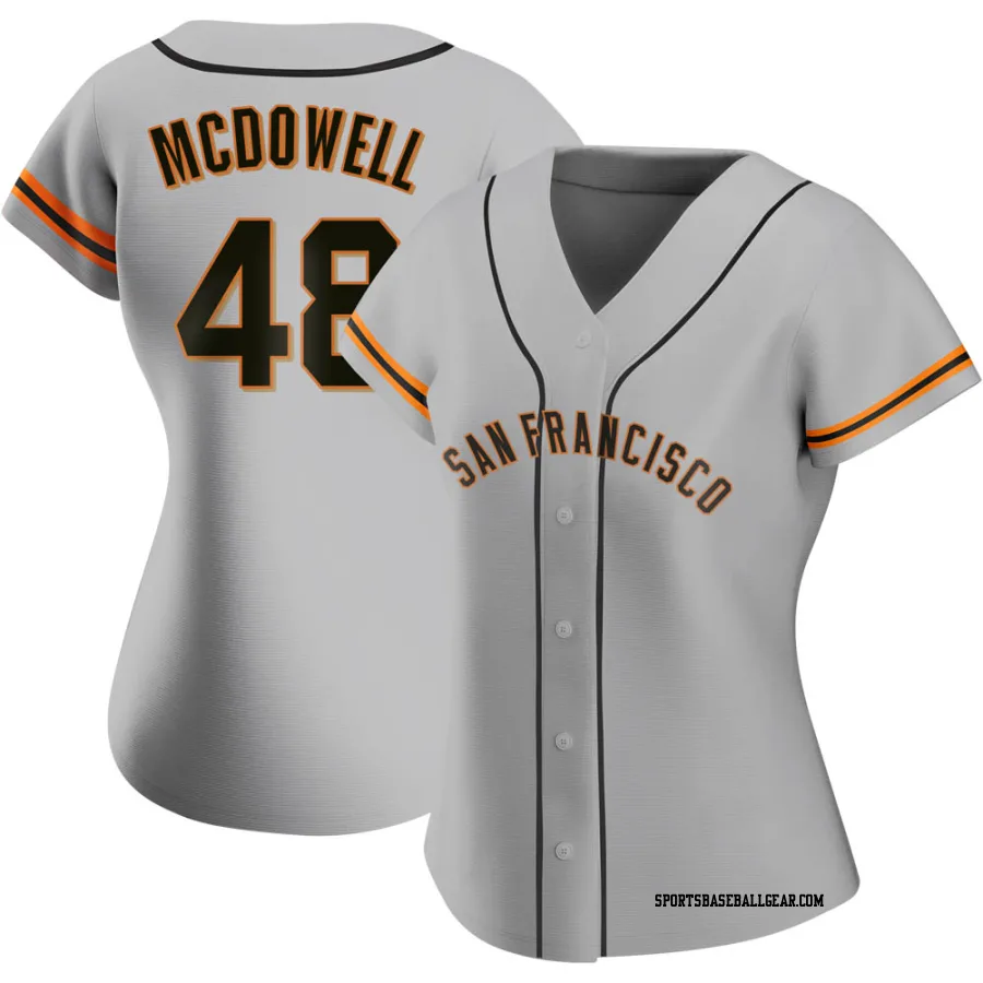 Sam Mcdowell Women's San Francisco Giants Gray Authentic Road Jersey