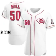 Sam Moll Men's Cincinnati Reds White Authentic Home Jersey