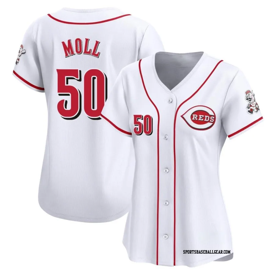 Sam Moll Women's Cincinnati Reds White Limited Home Jersey