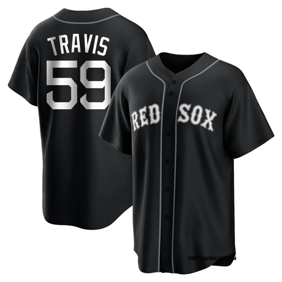 Sam Travis Youth Boston Red Sox Black/White Replica Jersey