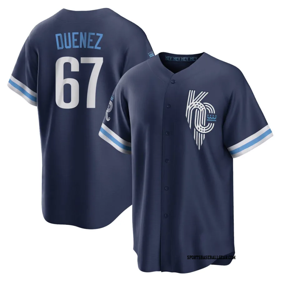 Samir Duenez Men's Kansas City Royals Navy Replica 2022 City Connect Jersey