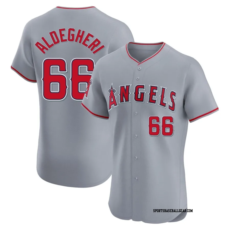 Samuel Aldegheri Men's Los Angeles Angels Gray Elite Road Jersey