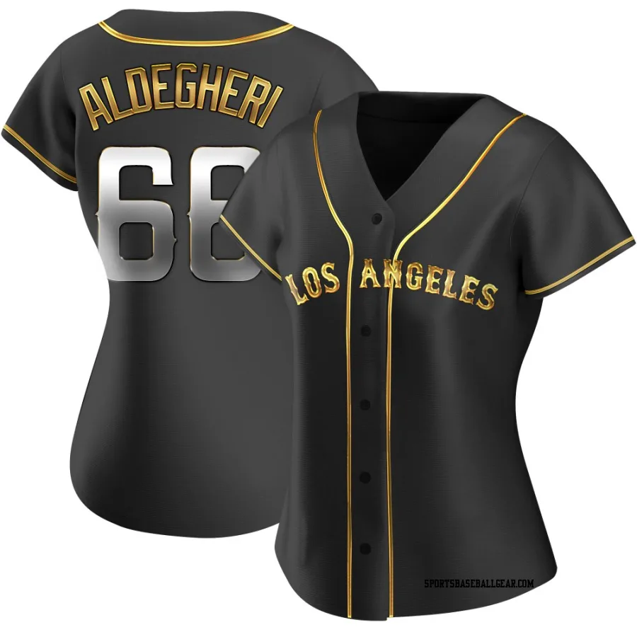 Samuel Aldegheri Women's Los Angeles Angels Black Golden Replica Alternate Jersey