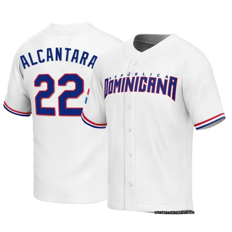 Sandy Alcantara Men's Dominican Republic Baseball White Replica 2023 World Baseball Classic Jersey