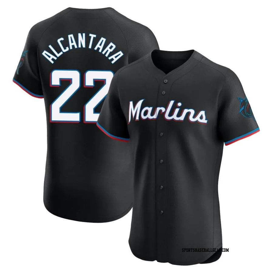 Sandy Alcantara Men's Miami Marlins Black Elite Alternate Vapor Premier Jersey