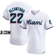 Sandy Alcantara Men's Miami Marlins White Elite Home Patch Jersey