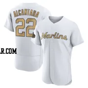 Sandy Alcantara Men's Miami Marlins White Game Los Authentic 2022 All-Star Jersey
