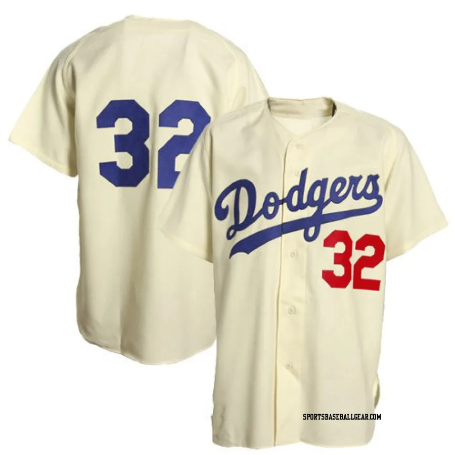 Sandy Koufax Men's Los Angeles Dodgers Cream Authentic Throwback Jersey