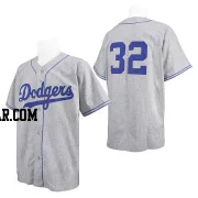 Sandy Koufax Men's Los Angeles Dodgers Grey Authentic Throwback Jersey