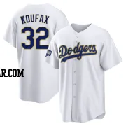 Sandy Koufax Youth Los Angeles Dodgers White/Gold Replica 2021 Gold Program Player Jersey