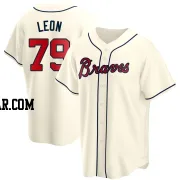 Sandy Leon Men's Atlanta Braves Cream Replica Alternate Jersey