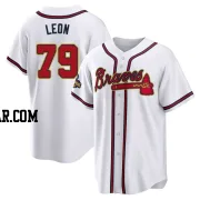 Sandy Leon Men's Atlanta Braves Gold Replica White 2022 Program Jersey