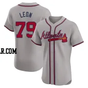 Sandy Leon Men's Atlanta Braves Gray Elite Road Jersey