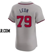 Sandy Leon Men's Atlanta Braves Gray Elite Road Jersey
