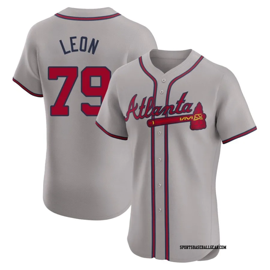 Sandy Leon Men's Atlanta Braves Gray Elite Road Jersey