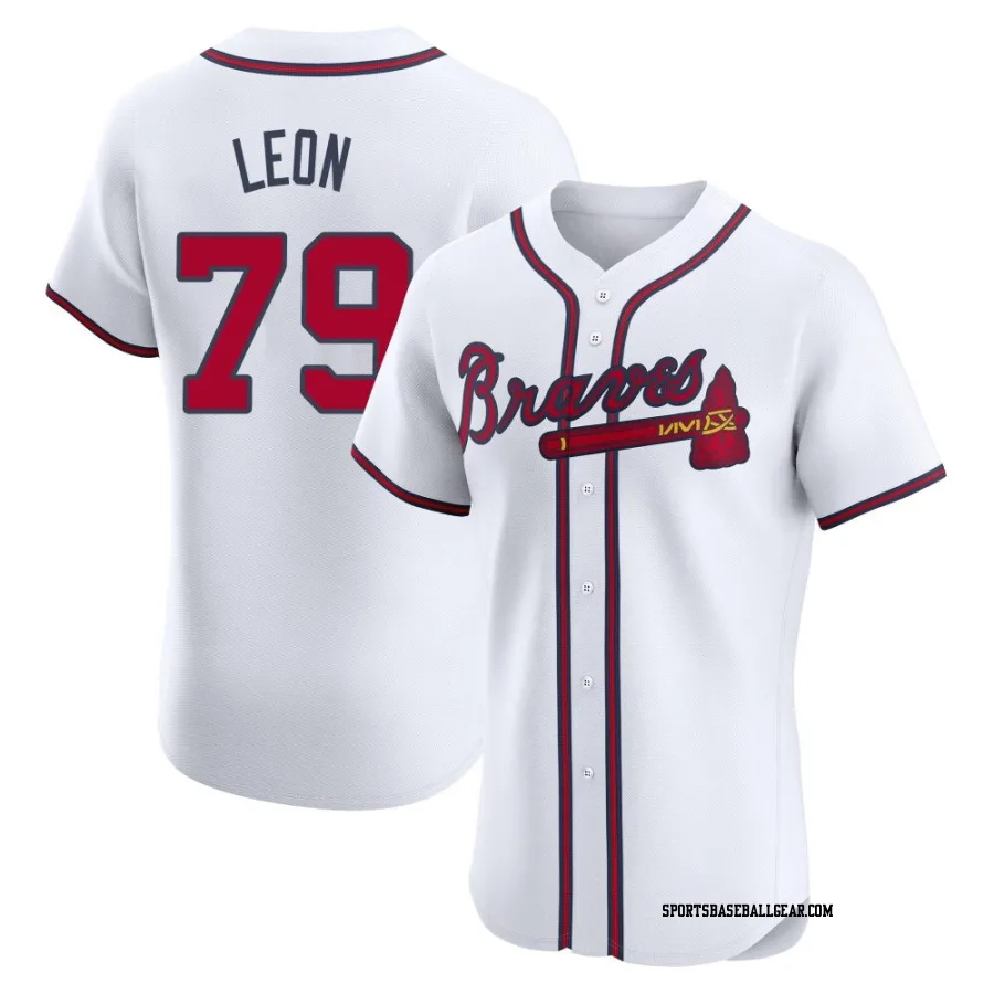 Sandy Leon Men's Atlanta Braves White Elite Home Jersey