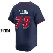 Sandy Leon Youth Atlanta Braves Navy Limited 2025 Speedway Classic Alternate Jersey