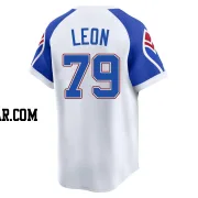 Sandy Leon Youth Atlanta Braves White Limited Throwback Cooperstown Collection Jersey