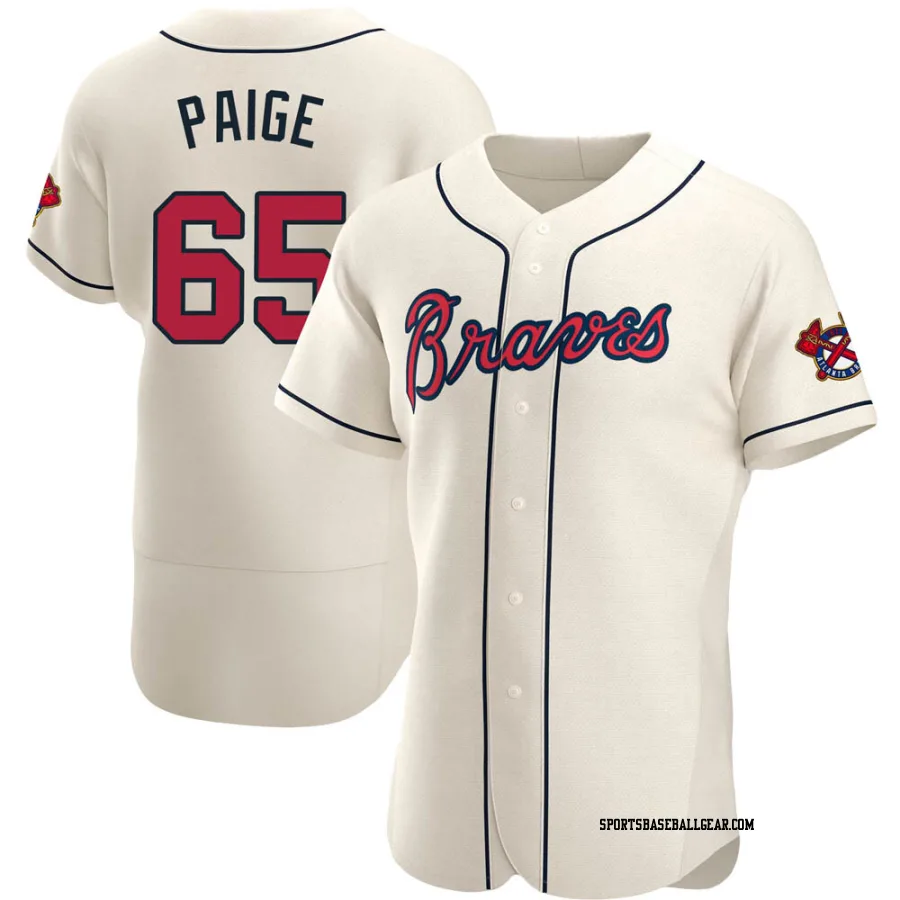 Satchel Paige Men's Atlanta Braves Cream Authentic Alternate Jersey
