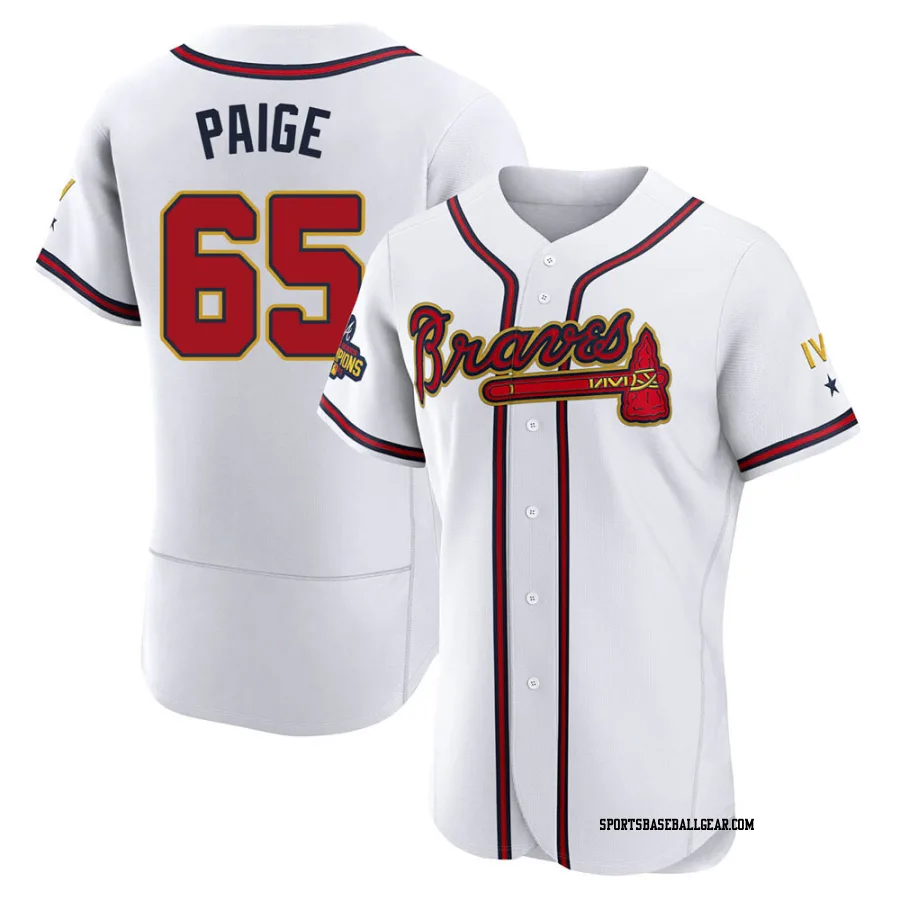 Satchel Paige Men's Atlanta Braves Gold Authentic White 2022 Program Jersey