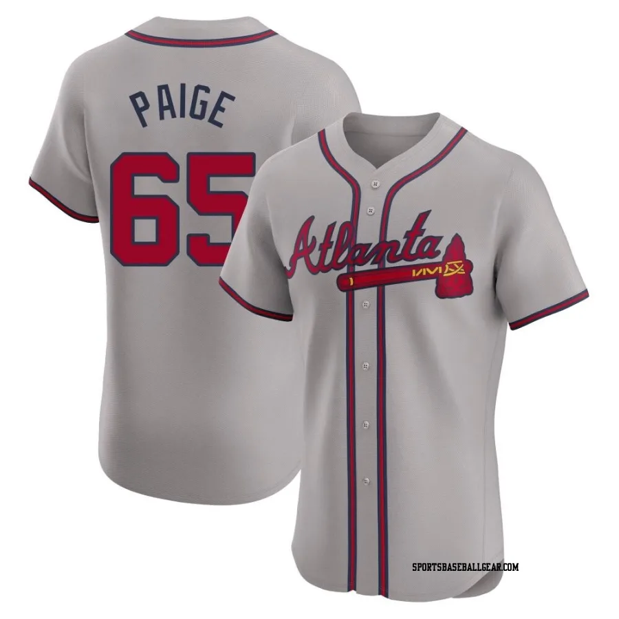 Satchel Paige Men's Atlanta Braves Gray Elite Road Jersey