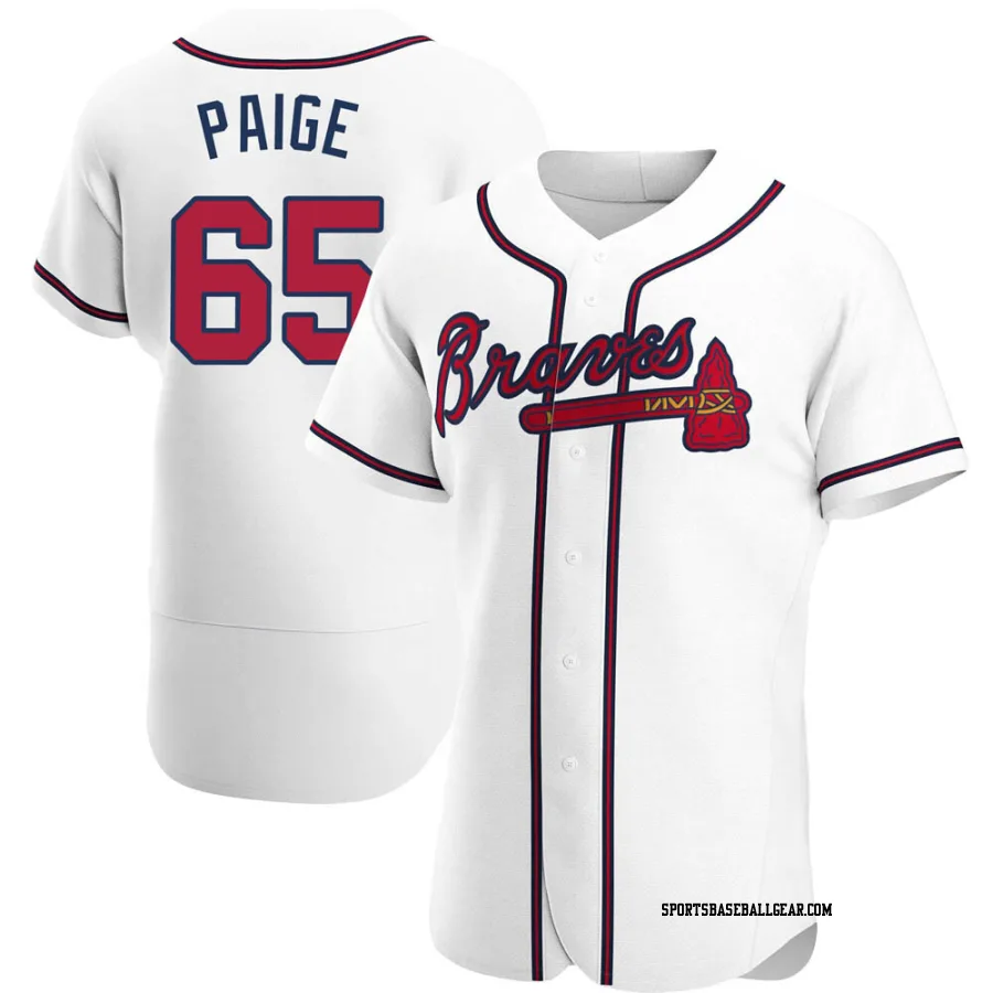 Satchel Paige Men's Atlanta Braves White Authentic Home Jersey