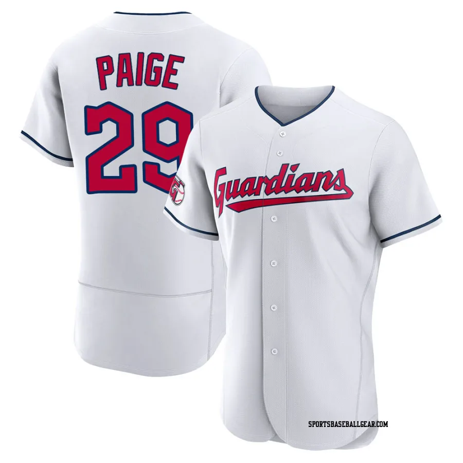 Satchel Paige Men's Cleveland Guardians White Authentic Home Jersey