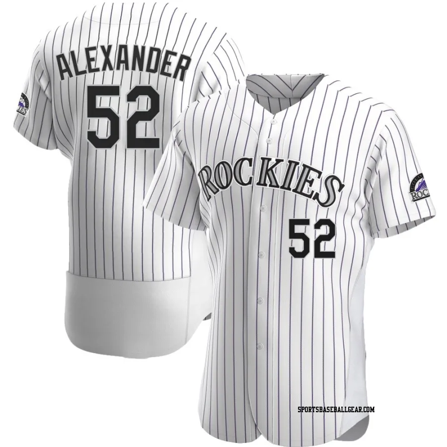 Scott Alexander Men's Colorado Rockies White Authentic Home Jersey