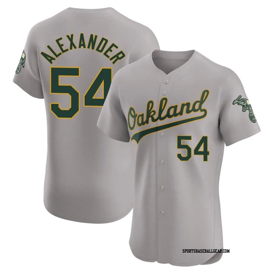 Scott Alexander Men's Oakland Athletics Gray Elite Road Jersey