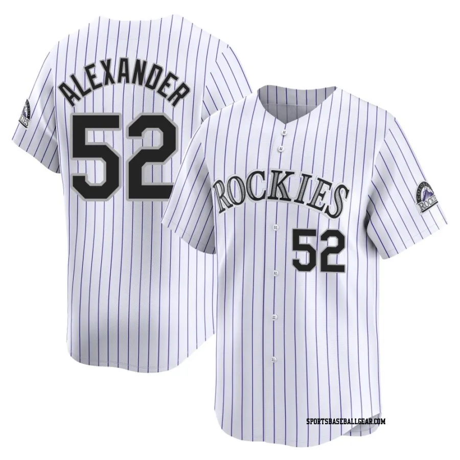 Scott Alexander Youth Colorado Rockies White Limited Home Jersey