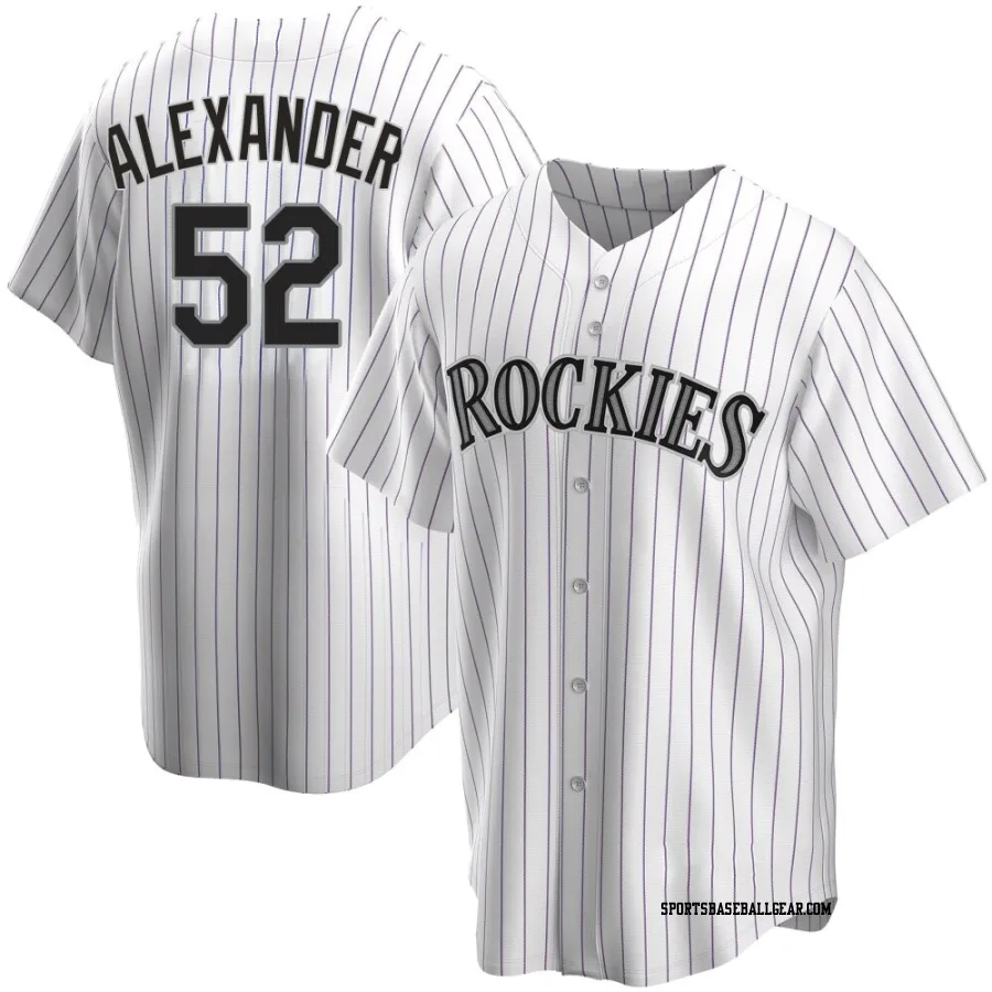 Scott Alexander Youth Colorado Rockies White Replica Home Jersey